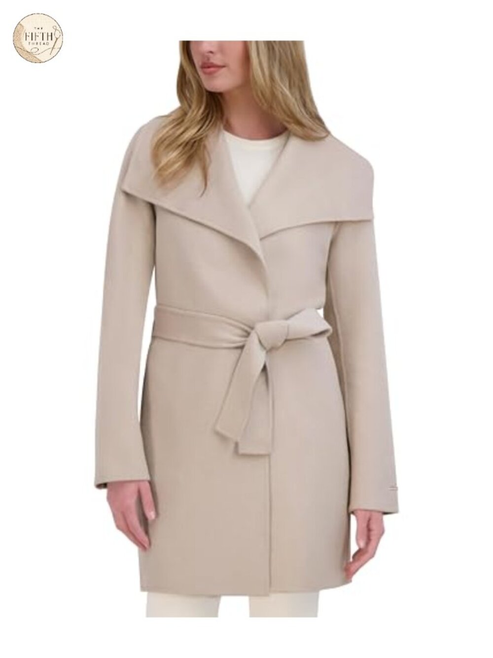 Wool Blend Wrap Peacoat Belted Notch Lapel Short Coat